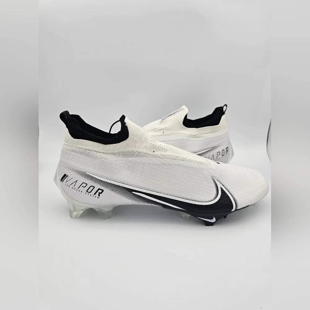 Nike Vapor Edge Elite 360 Flyknit 'White Black' Football Cleats Men's Size 14